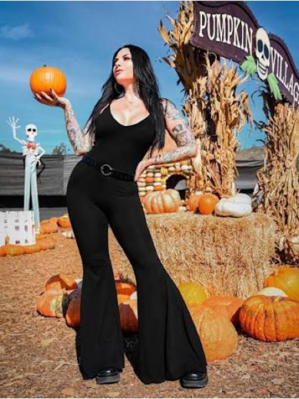 Foxblood mega flare jumpsuit - Picture 2 of 4